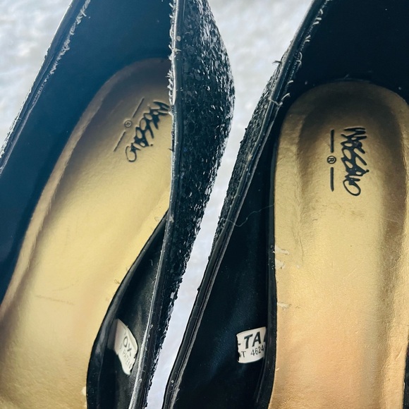 WOMEN’S MOSSIMO SPARKLE GLITTER BLACK STILETTOS HEELS - Picture 9 of 14